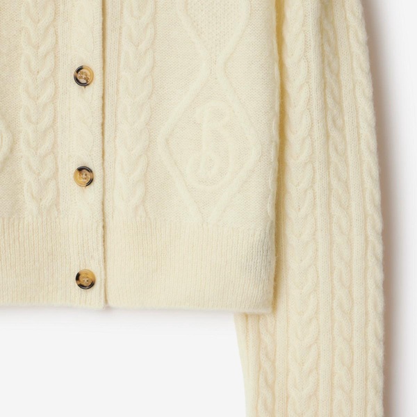 Cropped Aran Wool Blend Cardigan