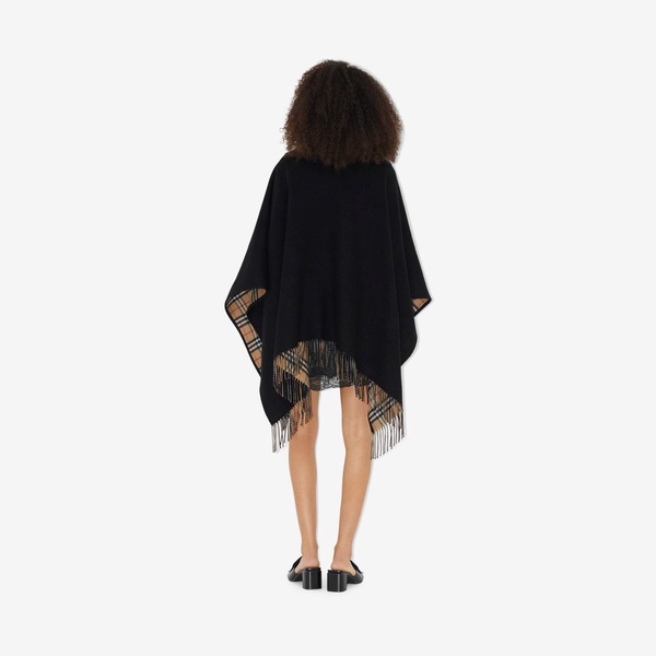 Check Wool Reversible Cape