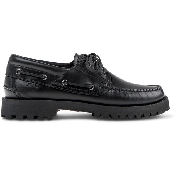 Black boat shoe for men