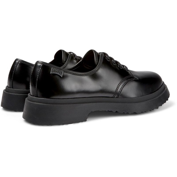 Black leather shoes for men