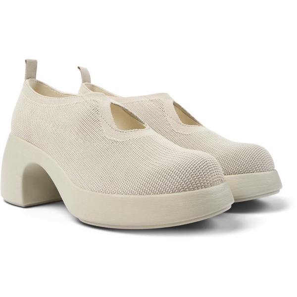 Gray one-piece knit shoes for women