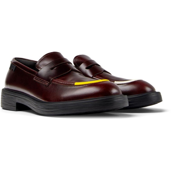 Burgundy leather shoes for men