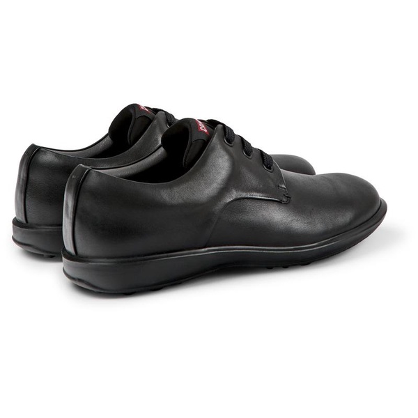 Black leather blucher shoes