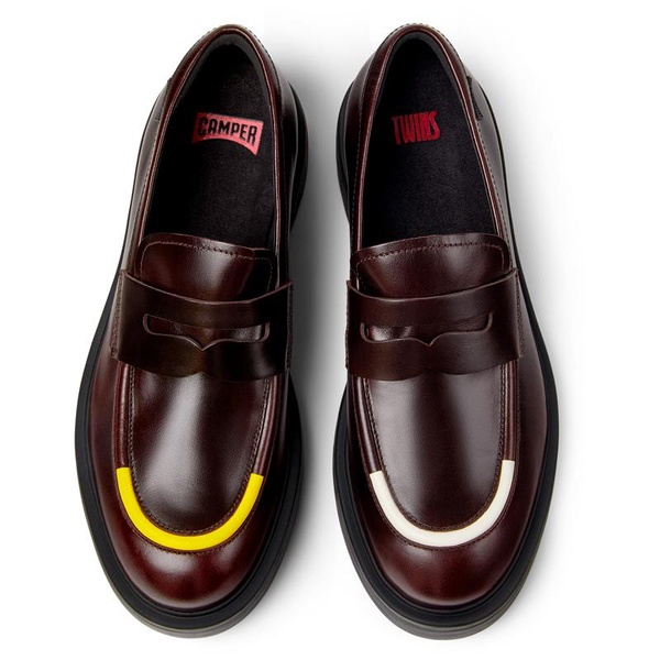 Burgundy leather shoes for men