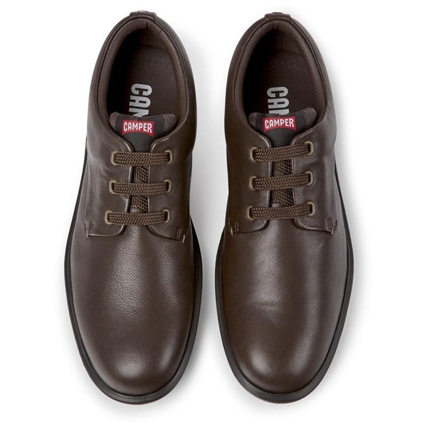 Dark brown blucher shoes for men