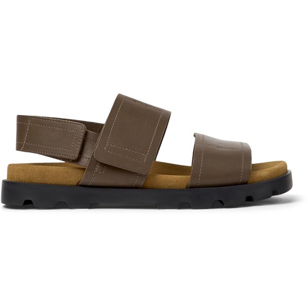 Brown leather sandals for men