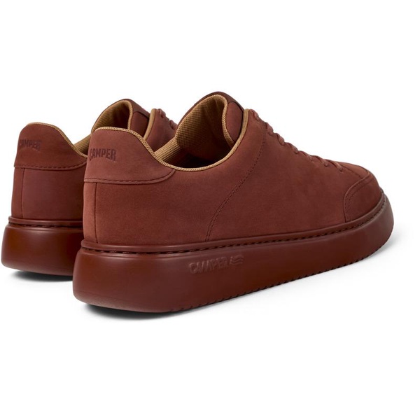 Red nubuck sneakers for men