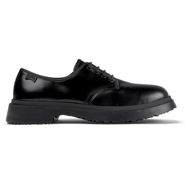 Black leather shoes for men