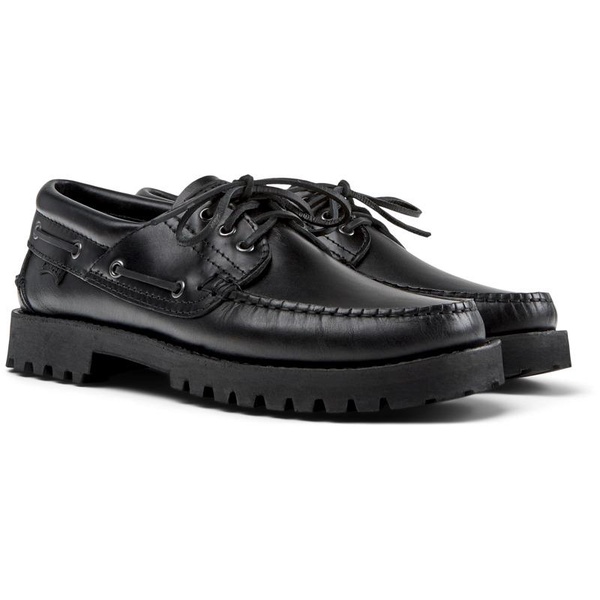 Black boat shoe for men