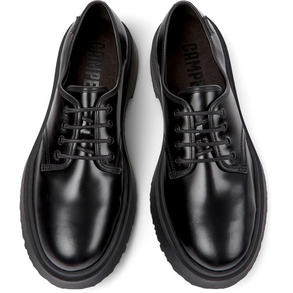 Black leather shoes for men