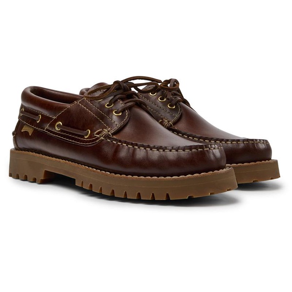 Brown Leather Moccasin Shoes for Men.