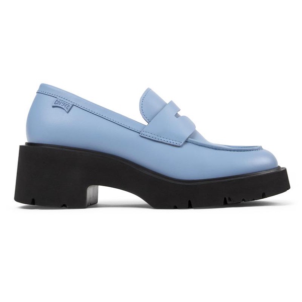 Blue Leather Loafer for Women