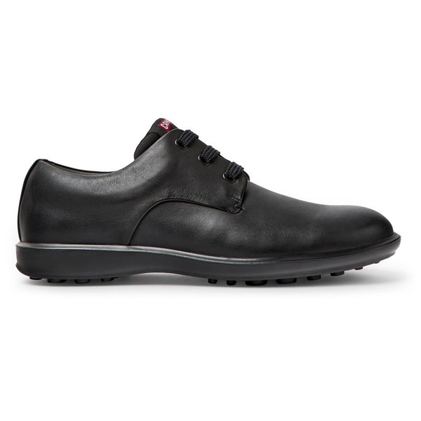 Black leather blucher shoes