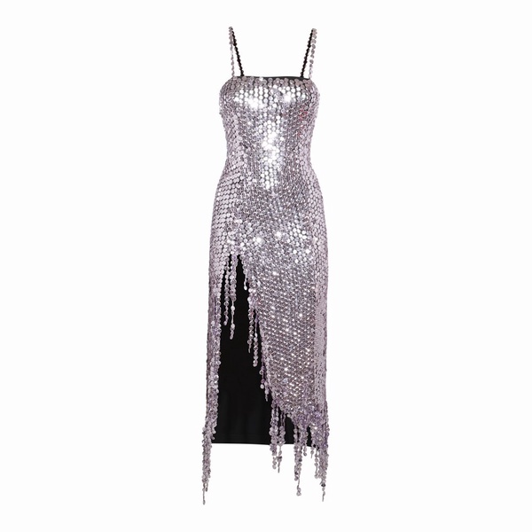 The Attico Avery Embellished Sleeveless Midi Dress