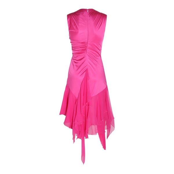 Versace Asymmetric Gathered Satin Dress