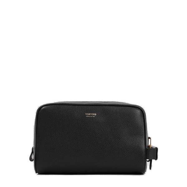 Tom Ford Logo Printed Zipped Wash Bag