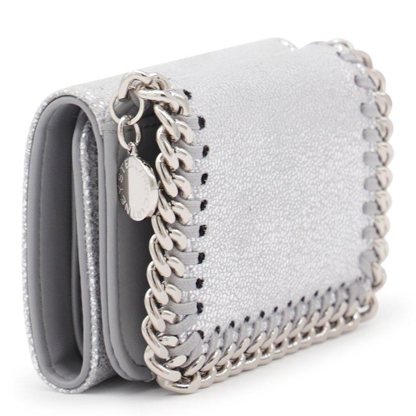 Stella Mccartney Silver Faux Leather Falabella Wallet