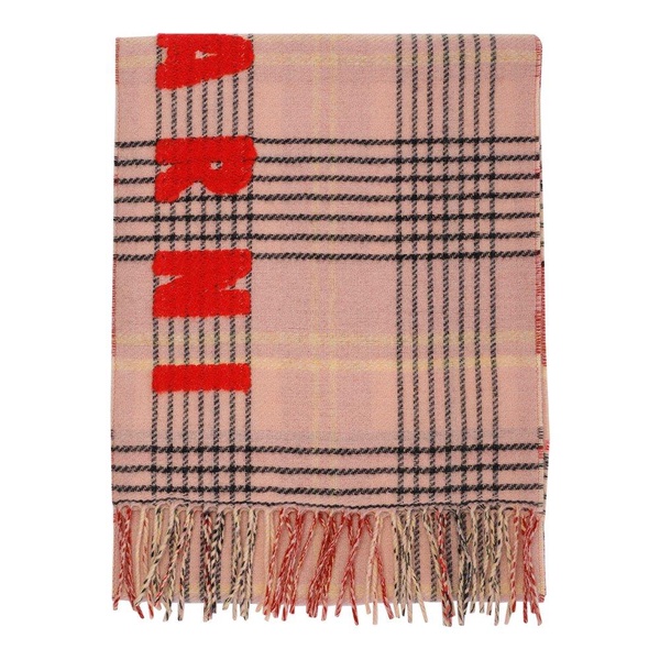 Marni Logo Embroidered Fringed Scarf