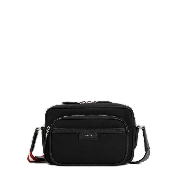 Bally Logo Printed Zip-Up Messenger Bag