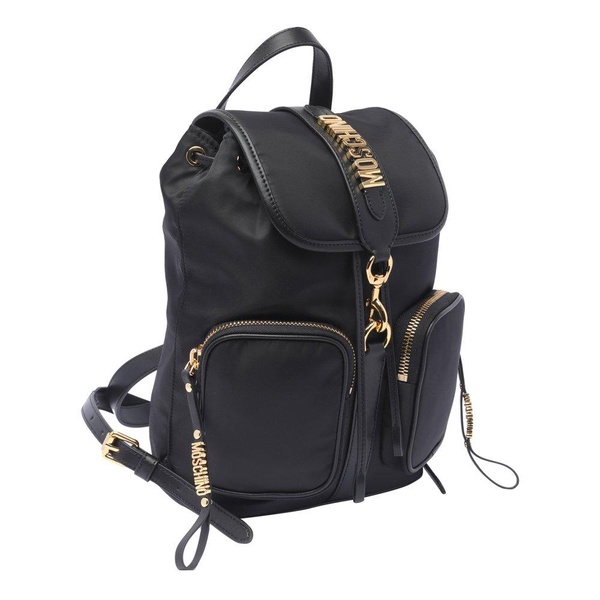 Moschino Logo-Plaque Foldover-Top Backpack