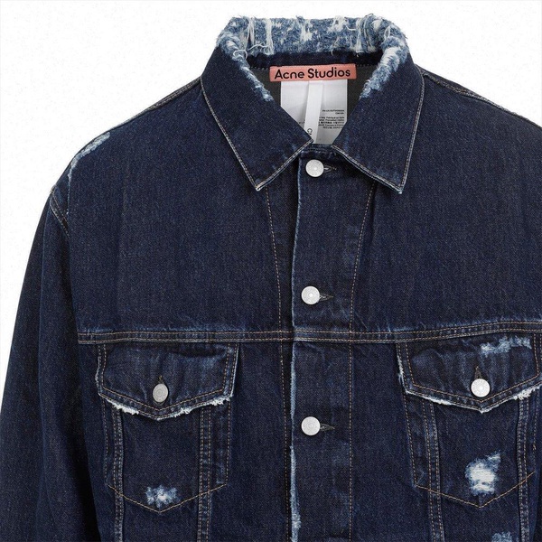 Acne Studios Relaxed Fit Distressed Denim Jacket