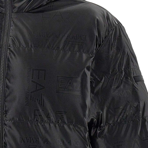 Ea7 Emporio Armani Logo-Printed Hooded Padded Jacket