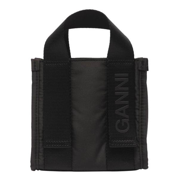 Ganni Logo Embossed Mini Tote Bag