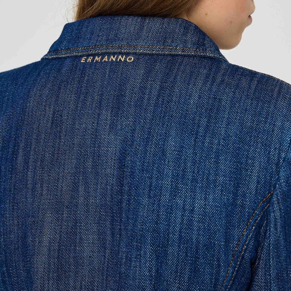 Ermanno Scervino Logo Embroidered Denim Jacket