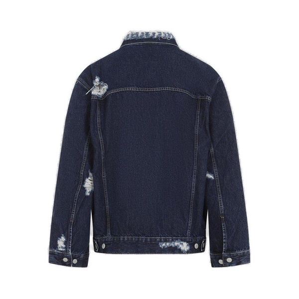 Acne Studios Relaxed Fit Distressed Denim Jacket