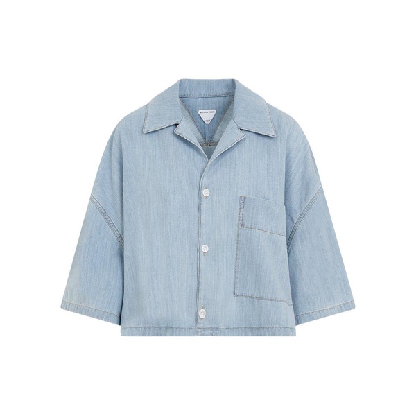 Bottega Veneta Light Bleached Denim Cropped Shirt