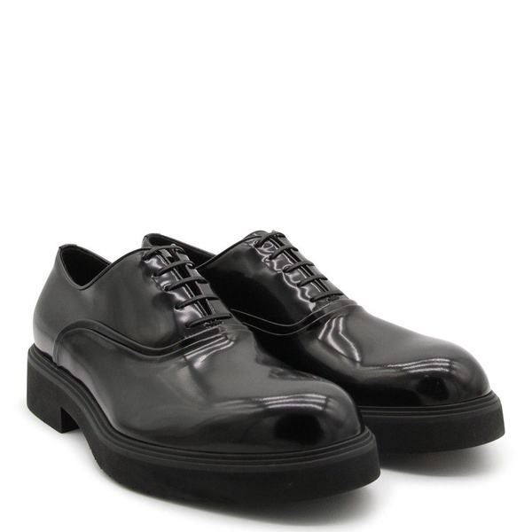 Salvatore Ferragamo Black Leather Lace Up Shoes