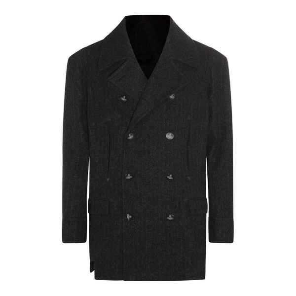 Vivienne Westwood Black Virgin Wool And Cashmere Blend Coat