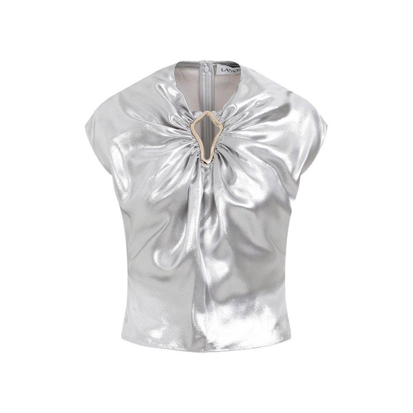 LANVIN Draped Summer Top in Metallic for Women - SS24