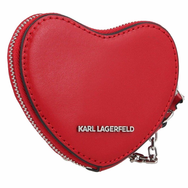 Karl Lagerfeld Logo Plaque Heart-Shaped Coin Purse