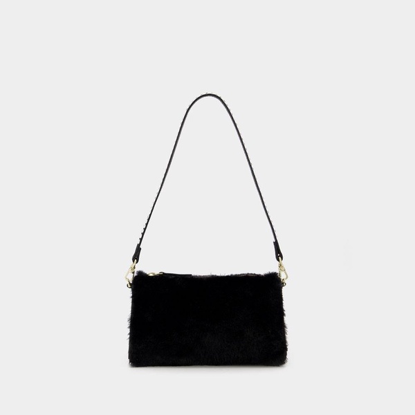 Manu Atelier Faux-Fur Detailed Zipped Tote Bag