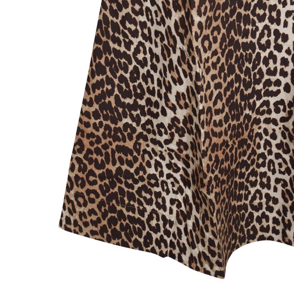 Ganni Leopard Printed Midi Skirt