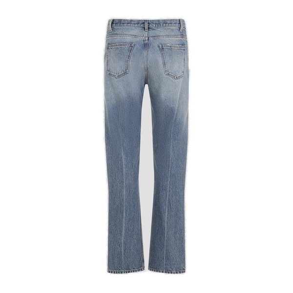 The Row Fred Mid-Rise Distressed Straight-Leg Jeans