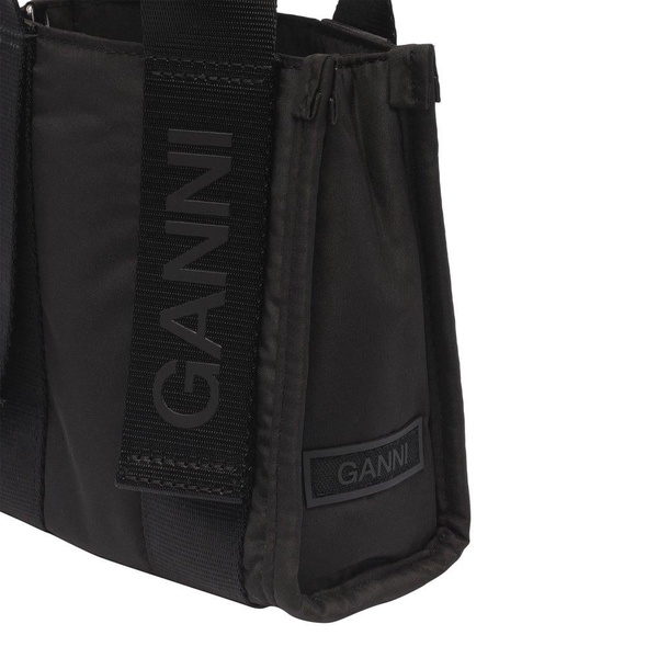 Ganni Logo Embossed Mini Tote Bag