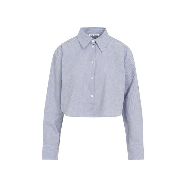 Acne Studios Striped Long-Sleeved Cropped Shirt