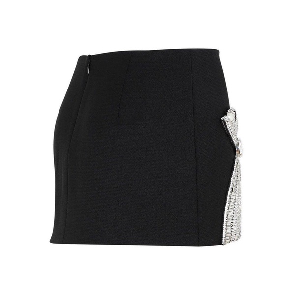 Area Bow Embellished Mini Skirt