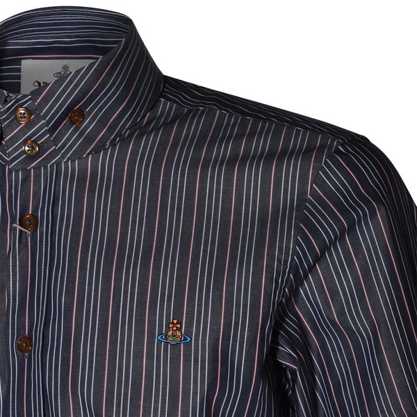 Vivienne Westwood Logo Embroidered Striped Shirt