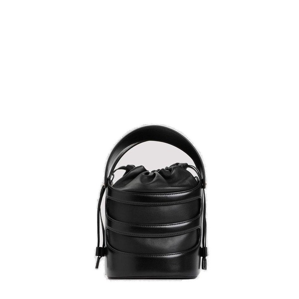 ALEXANDER MCQUEEN Stylish Black Leather Bucket Handbag for Women | SS24 Collection