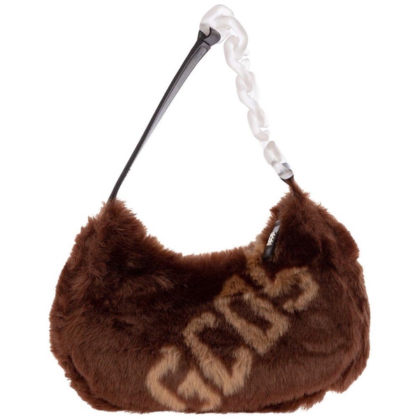 GCDS Chain Linked Faux Fur Shoulder Bag