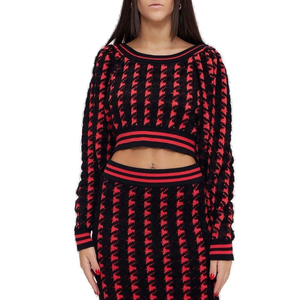 Marco Bologna Pattern Knit Cropped Jumper