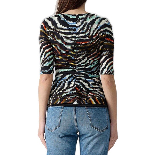 Just Cavalli Zebra Print V-Neck Top