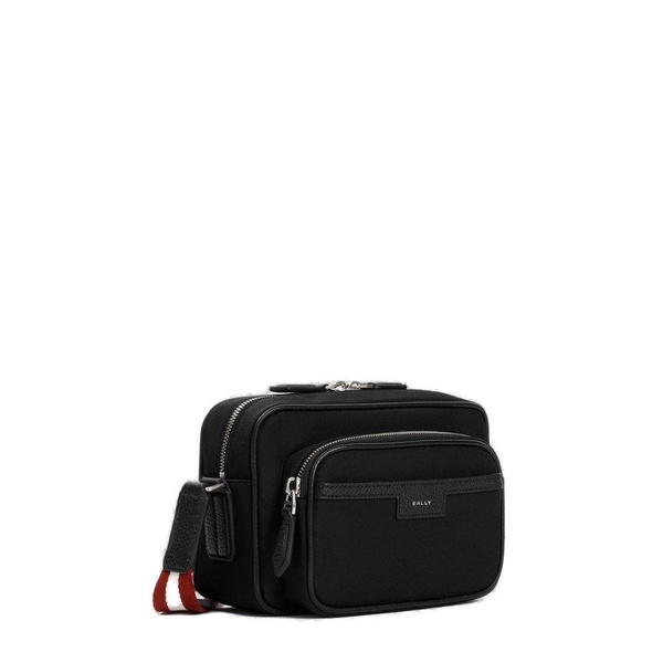 Bally Logo Printed Zip-Up Messenger Bag