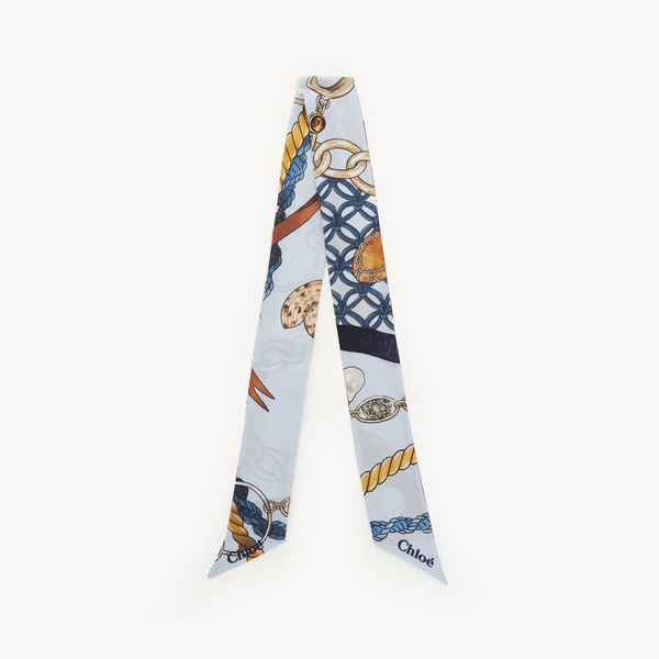 Blue Signature Bandeau Scarf