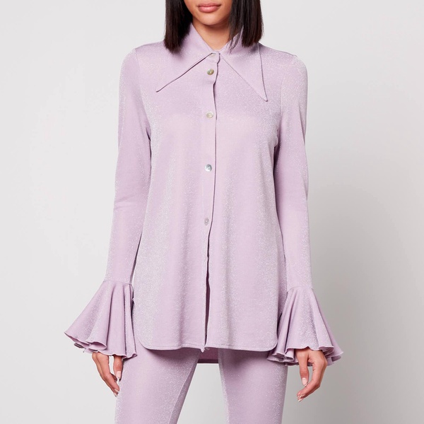 Sleeper Lurex Lounge Shirt and Trouser Set - XS