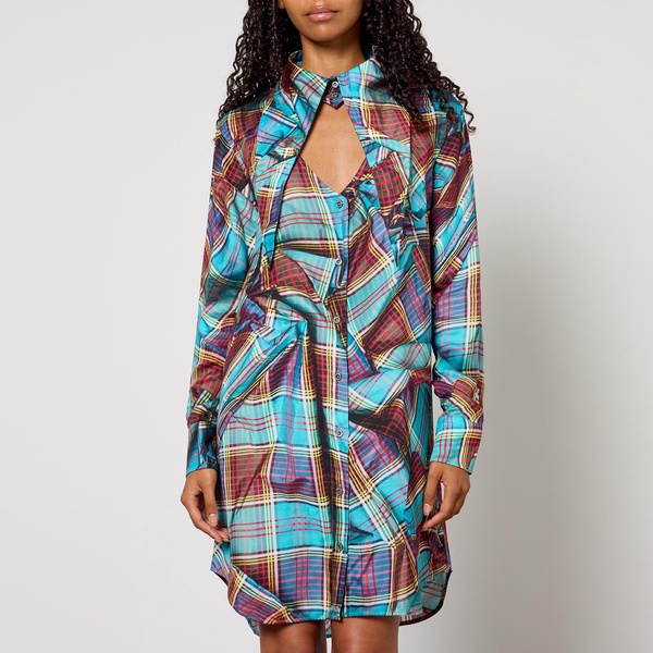 Vivienne Westwood Heart Tartan Woven Shirt Dress - IT 40/UK 8