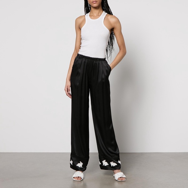 Sleeper White Rabbit Satin Trousers - XXS-XS